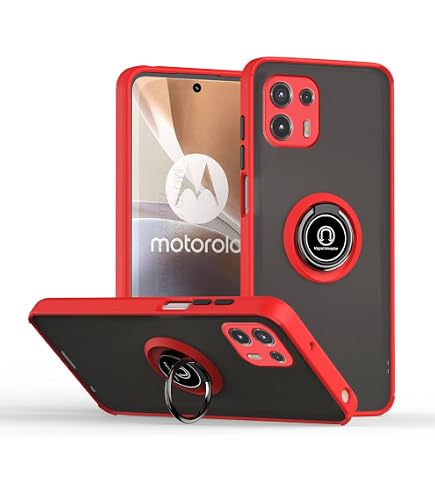 GOKEN Handyhülle Für Motorola Edge 20 Lite – Transparent, Stoßfest Mit Integriertem Displayschutz, Rot