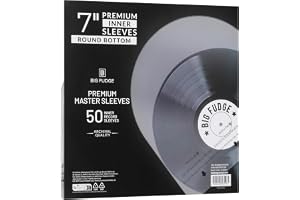 Big Fudge Vinyl Premium 25 cm inre vinylhylsor med rund botten – antistatiskt rispapper för dammfria skivor – skydd för förvaring av vinylskivor och vinyltillbehör – 25 st paket