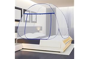 MRWiZMS Moskitonetz Bett, Pop Up, Faltbar, Einfache Installation, Moskito-Campingzelt für Schlafzimmer Outdoor Camping (Blau, 200 * 180 * 145cm)