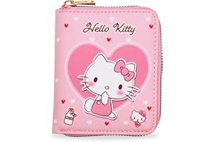 Miotlsy Pink Cat Wallets Kids Zipper Wallet Girls Wallet Purse Coin Zipper Pocket Teen Girls PU Leather Purse Coin Wallet Short Child Wallet for Children Students Girls Fans Gift Pink