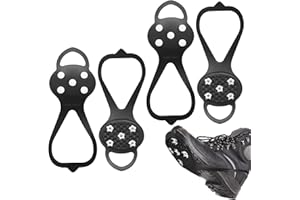 FULUSHOUXI 2 pary antypoślizgowych kolców do butów, duże raki do butów górskich z 5 zębami, antypoślizgowe pazury i lodowe kolce do wędrówki