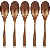 AOOSY Holzlöffel, Löffel Hölzerne Suppenlöffel Set, 20cm Japanischen Koreanischen Stil Holz Reis Esslöffel (5 Stück)