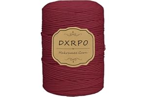 DXRPO Macrame Corda 3 mm x 300 m, macramè Filo Naturale, Macrame Corda per Appendiabiti per Fiori in Macrame,Home Decor Camera da Letto e Decorazioni Nuziali (Rosso Scuro)