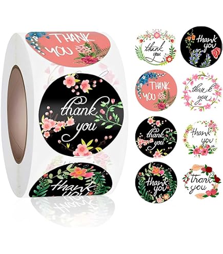 Gift Labels Stickers 500PCS Thank You Sticker Roll - 1 Inch Round ...
