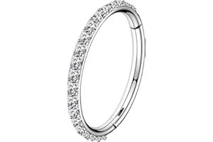 OUFER 18G 6 8 10 12mm piercing nez Hoop anneaux argent 316L acier inoxydable Helix Hoop Hinged Anneau Septum clicker CZ Conch Daith Tragus Rook Cartilage boucles d'oreilles Bijoux