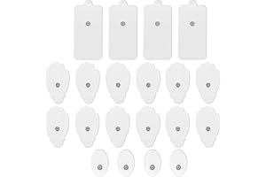 LiteTour 20 Electrodos para Dispositivo TENS - Pads de Repuesto Compatibles con Conectores Snap de 3,5mm - Auto-Adhesivos en 3 Tamaños (Pequeño Mediano Grande) para Diferentes Zonas del Cuerpo