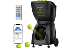 Tennisballmaschine PUSUN PT-Max C, Padel- und Tennisballwerfer mit 145+ Bällen, Dual-Control über App und Fernbedienung, 35 Bälle, selbstprogrammierbar, tragbar