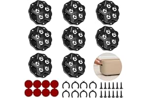 STOAT® ruote per mobili.8 ruote con 5 sfere ciascuna, portata 300 kg, con adesivo e viti. Ruote universali mobili a 360 per il trasporto di mobili, (Nero: 8 pezzi)