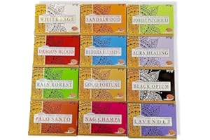 RUSHANT Deepika Premium różne kadzidełka stożkowe z przepływem wstecznym, 12 opakowań x 10 stożków | najlepsze do medytacji, jogi, terapii aromatycznej, relaksu |