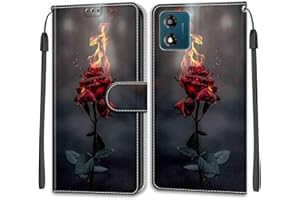 KENHONER Phone Case for Motorola Moto E13, Magnetic Closure Cover Case Card Slots Kickstand Shockproof Protective Case for Motorola Moto E13