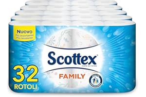 Scottex Casa Family, Carta Da Cucina, Morbida e Resistente, Ultra assorbente, Con Carta certificata FSC, 32 Rotoli