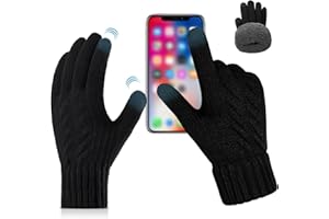 JWDMHSJ Handschuhe Herren, Weiche Thermo Touchscreen Handschuhe, Verdickte Winterhandschuhe Herren, Warme Fleece Strickhandschuhe Winter, Für Outdoor Sport Laufen Radfahren Freizeit