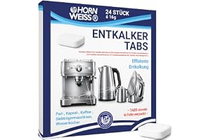 24 x avkalkningstabletter för helautomatiska kaffemaskiner, kaffemaskiner, espressomaskiner, kapselmaskiner – kompatibel med