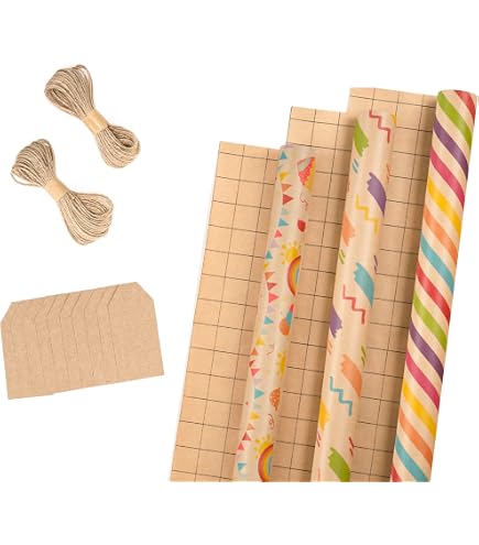 Carta Da Regalo Kraft,Carta Di Compleanno,6 Fogli Kraft Con Etichette Corde E Adesivo 88060933 - 12