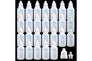 Akamino 100 Pcs 30ml Dropper Bottles,Plastic Translucent Squeeze Bottles with Caps, Eye Liquid Empty Drop Bottle for Paint Sample Essential Oil Liquid