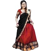 RENVAANI Women's Traditional Kanjivaram Kanchipuram Silk Zari Weaving Unstitched Lehenga Choli with Dupatta
