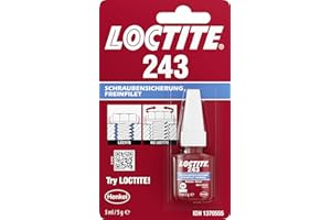 LOCTITE Schraubensicherung 243, Schraubenkleber für die Sicherung von Schrauben, mittelfestes Schraubensicherungsmittel für Metallgewinde, Flüssigkleber für z. B. Pumpen, 1x5ml