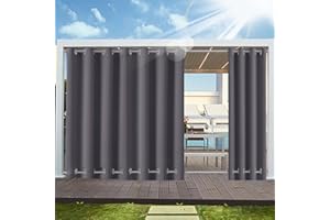 ‎HAITAOSY Outdoor Vorhang Wetterfest mit ösen Oben und Unten (Nach Mass), Wasserdicht Wetterfest Vorhang Sonnenschutz Sichtschutz Gardine für Außen Terrasse Balkon Vorhalle, 1 Stück 132X215cm Dunkelgrau