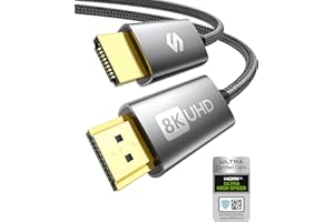 Silkland Cavo HDMI 2.1 8K 50cm, Cavo eARC 8K HDMI per soundbar 48 Gbps, PS5 cavo HDMI 4K @120Hz, 2K @240Hz/144Hz, 8K@60Hz, Dynamic HDR10+, Dolby Atmos, HDCP 2.2/2.3 per PS5, laptop,HDTV,Switch,Monitor