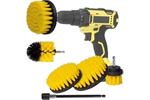 ROIIKETU Brush Attachment Cordless Screwdriver, Pack of 5 Brush Cordless Screwdriver Drill Cleaning Kit for Cleaning Bathroom, Bathtub, Flooring, Marble, Ceramic (5 Pieces)