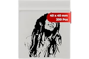LIVERPOOL ENTERPRISES LTD Grip Seal Bags Zip Lock Bags Resealable Plastic Bags Baggies (40x40 mm (200 Pcs), Head)