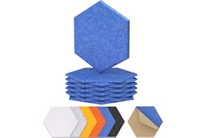 TONOR Lot de 12 panneaux isolants acoustiques décoratifs muraux pour jeux et podcasting, mousse acoustique haute densité pour studio/bureau/chambre, 30 x 26 x 1 cm, bleu