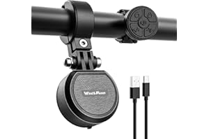 WIND&MOON Sonnette Vélo avec Alarme Antivol, Réglage Automatique du Volume Entre 80 et 130 Décibels/Fonction Antivol/étanche IPX6/ Chargement USB, Alarme Velo Adaptée aux Guidons d'un Diamètre de 22 à 32 mm