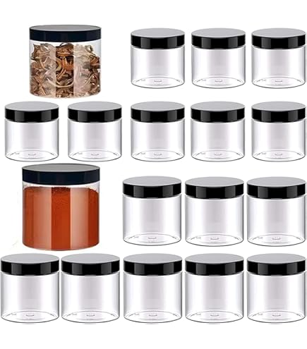 Suclain 12 Barattoli In Plastica Trasparente 120 Ml Con Coperchi Ermetici – Contenitori A Bocca Larga Per Spezie, Caffè E Caramelle