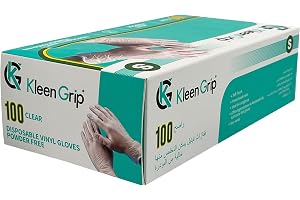 Kleen Grip Disposable Vinyl Gloves – Powder Free, Food Safe & Latex Free Gloves for Home, Kitchen, Cleaning & Professional Use (100 Pack Small)
