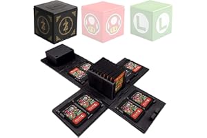 DOEPEBAE WIKEA Nintendo Switch Game Card Case, Video Game Card Holder with 16 Game Card Slots Box Compact Storage Solution Fun Gift for Kids (Zelda/Black)