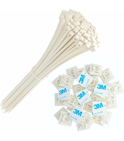 200 Pièces Embases Adhesive Pour Attache De Cable, 19Mm X 19 Mm, Blanc