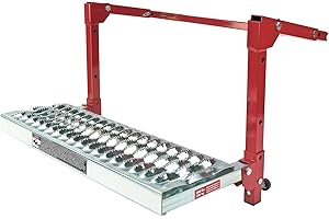 Powerbuilt Robuste Reifenstufe für LKW, SUV, rutschfeste Stahloberfläche, verstellbar für Reifen, flach zusammenklappbar für Lagerung, groß, schwarz