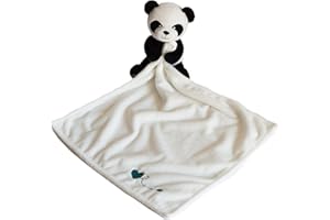 SNOOZEBABE Soft Plush Panda Comforter Security Blanket (Black and White) 30cm X 30cm for Babies, Toddlers, Boys and Girls
