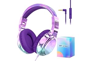 JYPS Kinder Kopfhörer,Kopfhörer Kinder mit Kabel,85/94 dB Volume Limit,Faltbare Kopfhörer für Mädchen ab 2 3 5 6 7 Jahre,Over Ear Schule Kopfhörer mit Mikrofon und 3.5mm Jack für iPad/Tablet