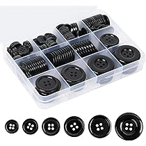 Bottoni Da Cucito Neri E Bianchi - 160 Pezzi In Resina Con 4 Fori, Per Abbigliamento E DIY - Foto 10