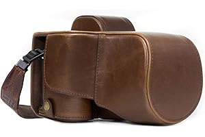 MegaGear MG1121 Ever Ready skórzane etui i pasek z dostępem baterii do Sony Alpha A7S II, A7R II, A7 II aparat - ciemnobrązowy