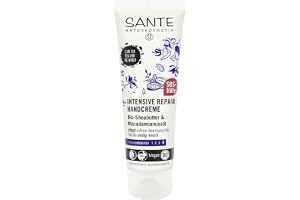 SANTE Naturkosmetik Intensiv reparerande handkräm, tar hand om extremt stressade händer, naturlig handvård, vegan, 75 ml