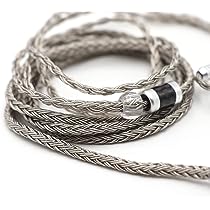 Linsoul Tripowin Zonie Cavo IEM 16 Core Placcato Argento – 1.25m, SPC, Connettori 2pin/MMCX, Spina 4.4mm, Grigio
