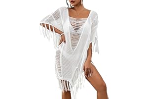 Bsubseach Sheer Bikini Cover Up per Le Donne Fringe Hollow out Costume da Bagno Sexy Beach Pool Costume da Bagno Tassel Tops