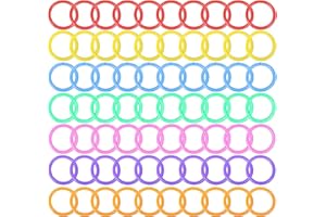 RTRTGS 70 Piezas Anillas de Libro Encuadernar Colores, Anillas de Carpetas Hojas Sueltas de Plástico, Anillo Carpeta Libro de 20mm para Conector Hoja Suelta, Documento, Album Recortes Artesanal