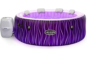 Lay-Z-Spa Hollywood Luxe AirJet Inflatable Hot Tub with LED Lights 4-6 person, 1.96 m x 66 cm