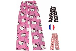 MMIHOIM Pyjama Pantalon Femmes Flanelle Pyjamas Filles Polaire Chaud Dessin Animé en Laine Kawaii à La Mode Pyjamas Flannel Pantalons Femme Hiver Imprimé Maison DéContracté Pantalon