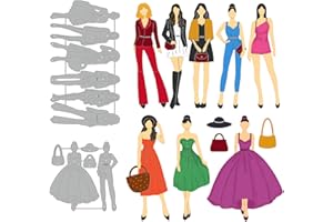 GLOBLELAND Fashion Woman Die Cut Lady Dress Skirt Woman Fashion Lady Cutting Dies Bag Die Cuts Women Clothes Dress Die Cut for Card Scrapbooking and DIY Craft Album Paper Card Decor
