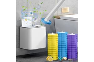 ENCOUN Brosse WC Jetable, Brosse WC avec Support, Nettoyage en Profondeur Balai Toilette WC, Brosse Toilette avec 36 Têtes de Rechange, Brosse Toilettes WC pour Salle de Bain, Baignoire, Lavabo