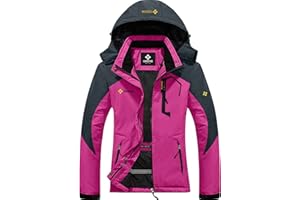 GEMYSE Women's Mountain Waterproof Ski Jacket Windproof Fleece Outdoor Winter Coat with Hood