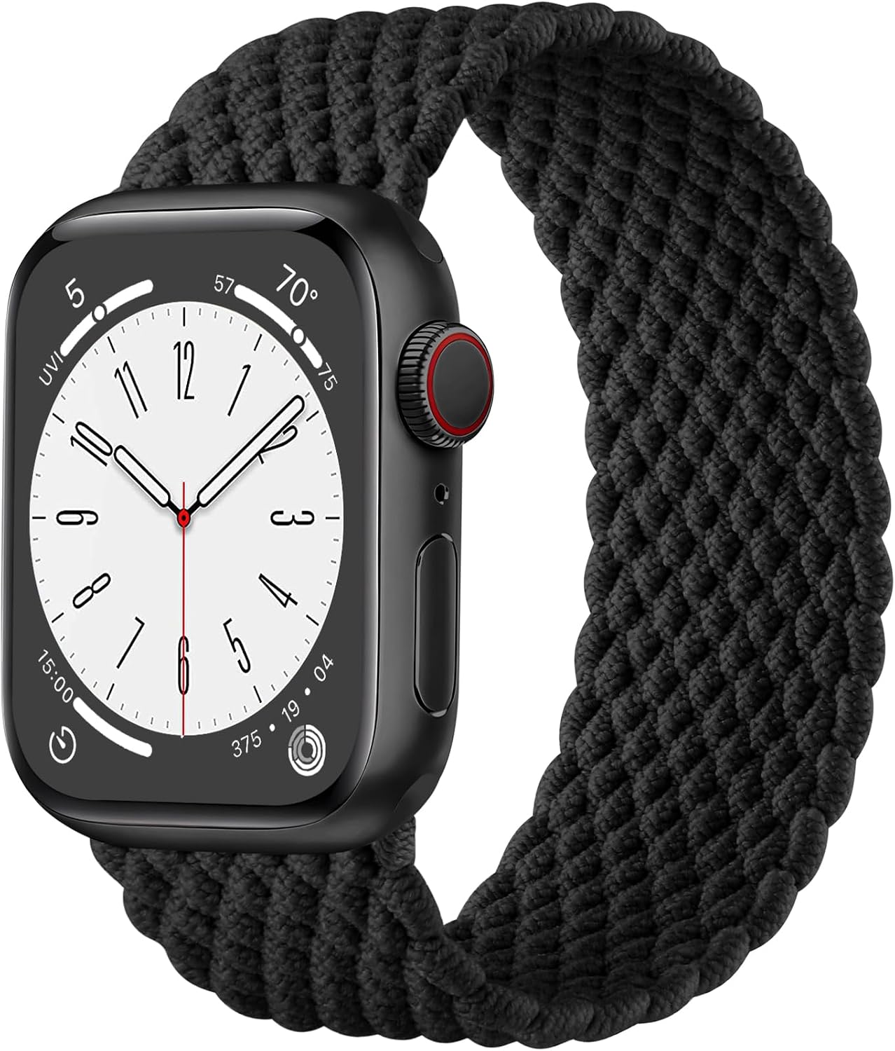 Maledan Braided Solo Loop Strap Compatible with Apple Watch Strap 38mm 40mm 41mm 42mm 44mm 45mm 46mm 49mm for Women Men, Adjustable Stretchy Sport Band for iWatch SE Series 10 9 8 7 6 5 4 3 2 1