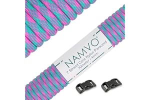Namvo 550 Paracord Mil Spec Type III 7 strand parachute cord Total Length 100ft/30 Meters Spots/Stripes/Camouflage …