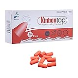 Kinbontop Schaumstoff-Ohrstöpsel, 35 dB SNR (Dämmwert), Lärmreduktion, Gehörschutz, Rot (20 Paar)