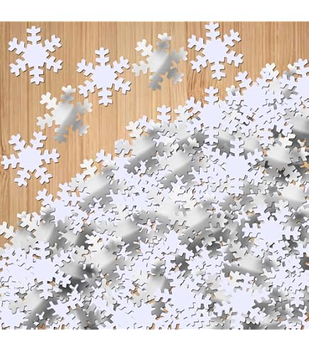 1000 Pièces Confettis Flocons De Neige Noël - Bleu Rose Argent Blanc, 2-3 Cm, Biodégradables Pour Table Fête Mariage Hiver