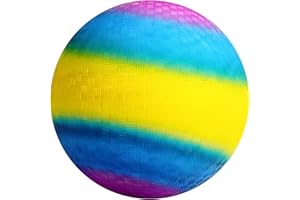 OSDUE Balle de Jeu Molle en PVC pour Enfants, 8.6 inch Kickball Balles Rebondissantes Ballon Arc-en-Ciel Ballons de Plage Gonflables Portable pour Enfants Et Adultes Intérieur Sport en Plein Air Jeu